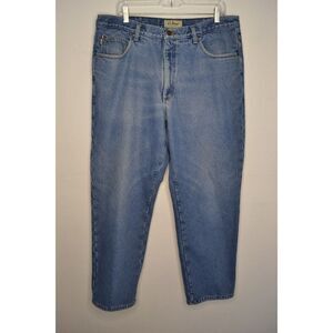 LL Bean Men's 38x30 Classic Fit Fleece Lined Medium Wash High Rise Jeans